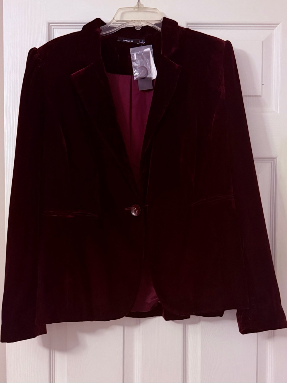 Premise Velvet Blazer in Deep Wine
